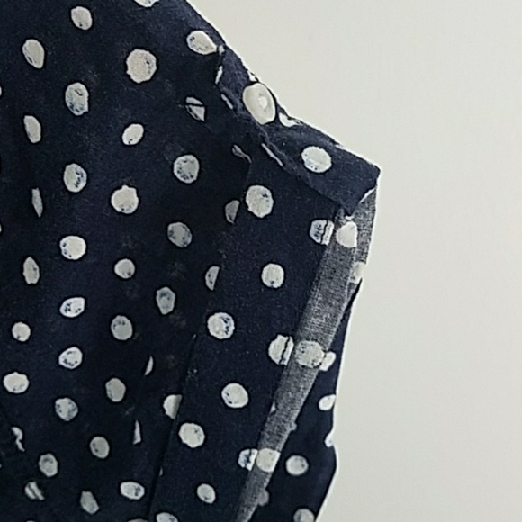 3/$20 H&M L.O.G.G. - Navy Blue Button Down Blouse - Picture 5 of 8